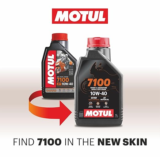 Motul 7100 4T Fully Synthetic Petrol Engine Oil for Bikes, 10W-40 - 1L