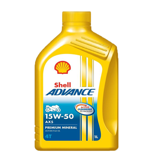 Shell Advance AX5 4T 20W-40 API SL Premium Mineral Motorbike Engine Oil (1 L)